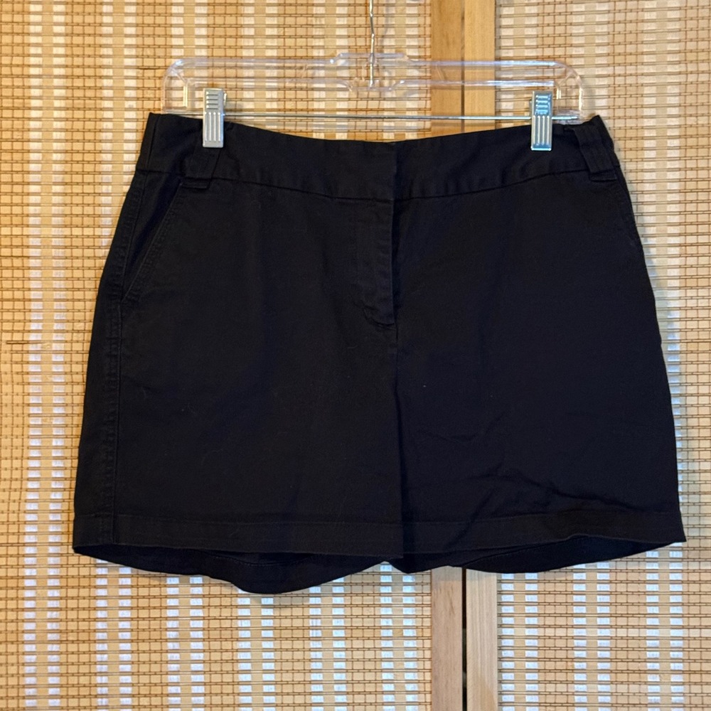 Style & Co Petite Black Chino Shorts Women Size 8P Cotton Stretch‎ Summer Casual